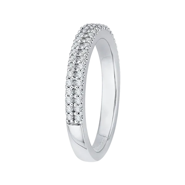 Half-Eternity Round Diamond Wedding Band in 14K White Gold Image 3 McChristy Jewelers Columbus, NE