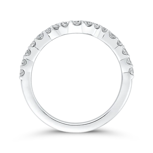 Round Diamond Wedding Band in 18K White Gold Image 4 James Gattas Jewelers Memphis, TN