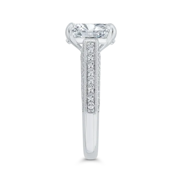 Euro Shank Diamond Engagement Ring Euro Shank in 18K White Gold (Semi-Mount) Image 3 James Gattas Jewelers Memphis, TN