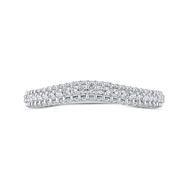 Diamond Wedding Band in 18K White Gold Alan Miller Jewelers Oregon, OH