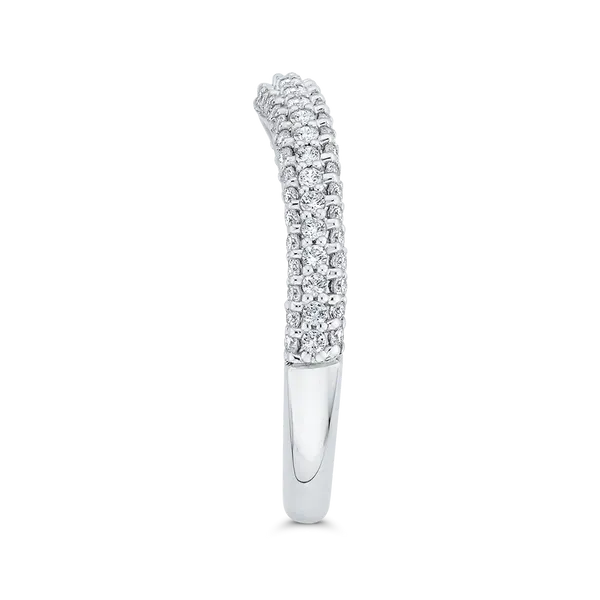 Diamond Wedding Band in 18K White Gold Image 3 Alan Miller Jewelers Oregon, OH