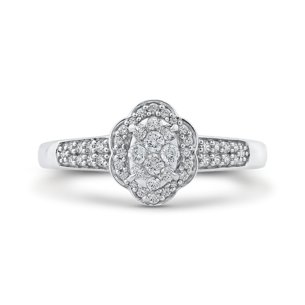 1/3 ct Round Diamond Cluster Fashion Ring In 10K White Gold in 14K White Gold McChristy Jewelers Columbus, NE