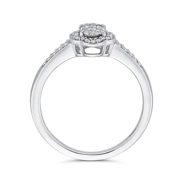1/3 ct Round Diamond Cluster Fashion Ring In 10K White Gold in 14K White Gold Image 4 McChristy Jewelers Columbus, NE