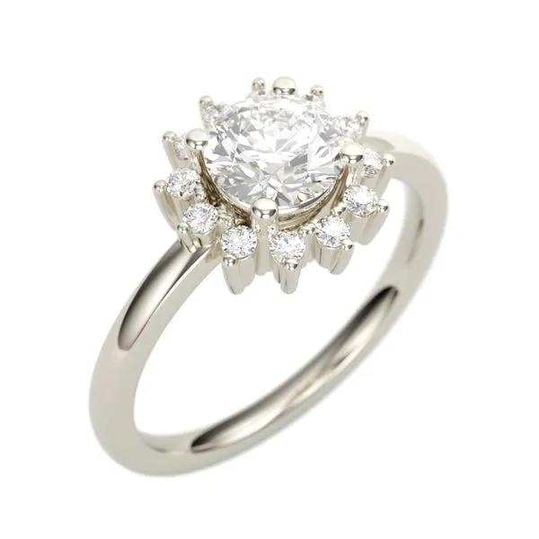 14K White Gold Halo Round Diamond Straight Semi-Mount Ring Jimmy Smith Jewelers Decatur, AL