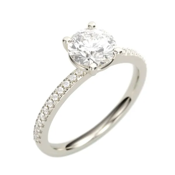 14K White Gold Solitaire Half Eternity Round Diamond Semi-Mount Ring  Jimmy Smith Jewelers Decatur, AL