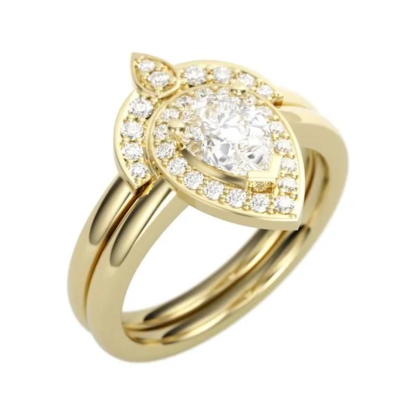 14K Yellow Gold Halo Pear Diamond Semi-Mount Ring Jimmy Smith Jewelers Decatur, AL