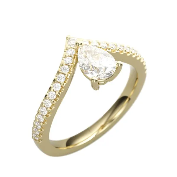 14K Yellow Gold Half Eternity Pear Diamond Half-Mount Ring Jimmy Smith Jewelers Decatur, AL
