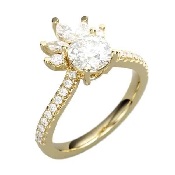 14K Yellow Gold Accented Round Diamond Semi-Mount Ring Jimmy Smith Jewelers Decatur, AL
