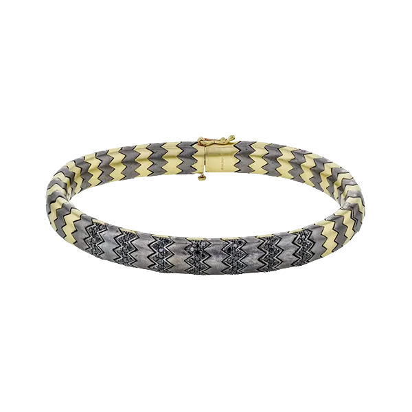 14k Two-tone Gold Men's Bracelet Diamond Showcase Longview, WA