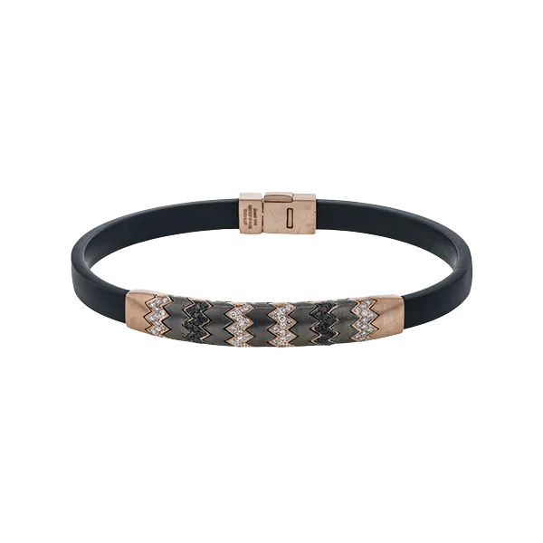 18k White & Rose Gold Men's Bracelet Diamond Showcase Longview, WA