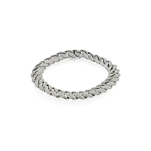 14k White Gold Men's Bracelet Diamond Showcase Longview, WA