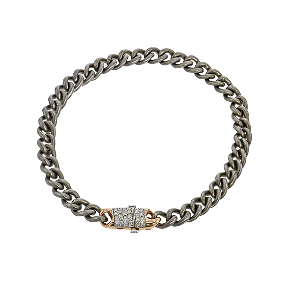 18k White & Rose Gold Men's Bracelet Jim Bartlett Fine Jewelry Longview, TX