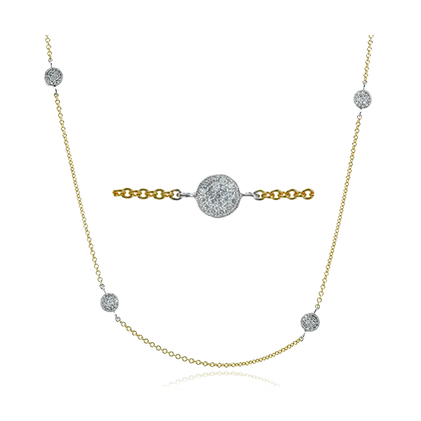18k Two-tone Gold Diamond Necklace Diamond Showcase Longview, WA