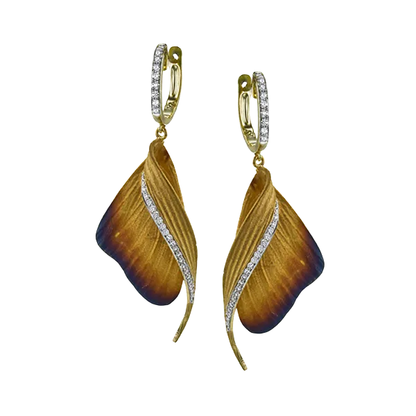 18k Two-tone Gold Diamond Earrings Diamond Showcase Longview, WA