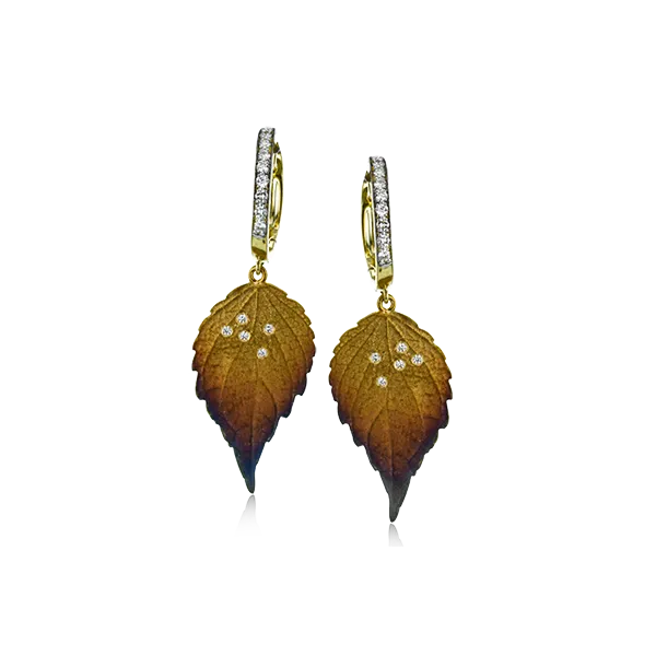 18k Two-tone Gold Diamond Earrings Diamond Showcase Longview, WA