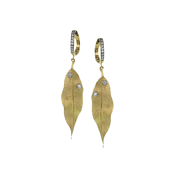 18k Two-tone Gold Diamond Earrings Diamond Showcase Longview, WA