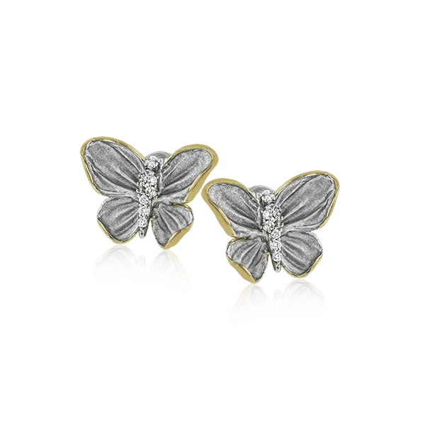 18k White & Yellow Gold Diamond Earrings Diamond Showcase Longview, WA