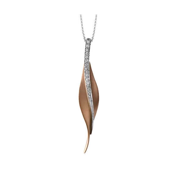 18k White & Rose Gold Diamond Pendant Diamond Showcase Longview, WA