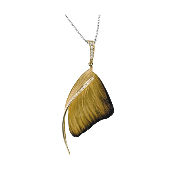 18k Two-tone Gold Diamond Pendant Diamond Showcase Longview, WA