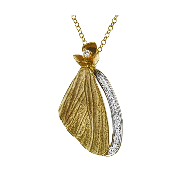 18k Yellow Gold Diamond Pendant Diamond Showcase Longview, WA