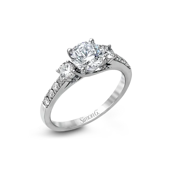 18k White Gold Semi-mount Engagement Ring Quenan's Fine Jewelers Georgetown, TX