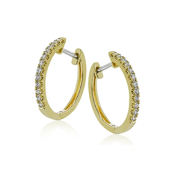 18k Yellow Gold Diamond Hoop Earrings Diamond Showcase Longview, WA