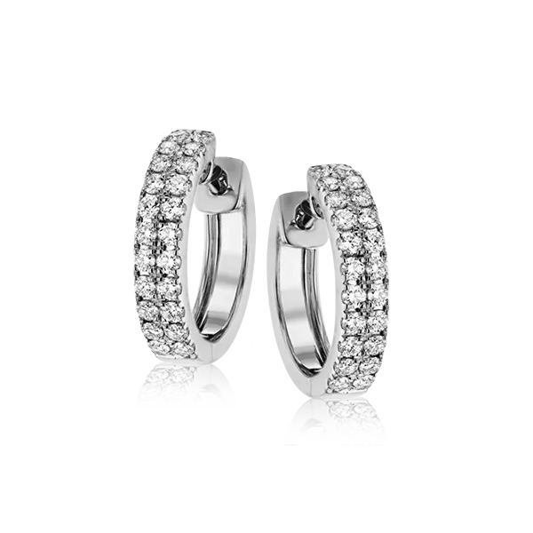 18k White Gold Diamond Hoop Earrings James & Williams Jewelers Berwyn, IL