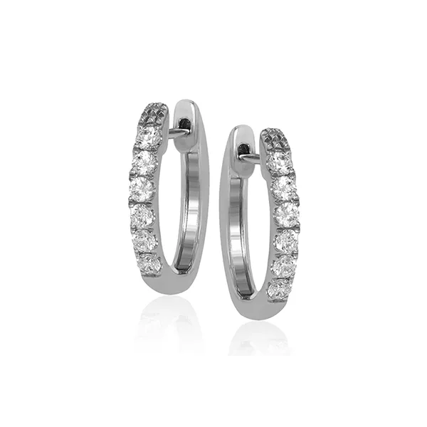 18k White Gold Diamond Hoop Earrings Almassian Jewelers, LLC Grand Rapids, MI