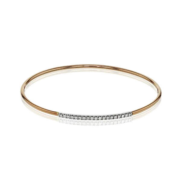 18k White & Rose Gold Bangle Bracelet Diamond Showcase Longview, WA