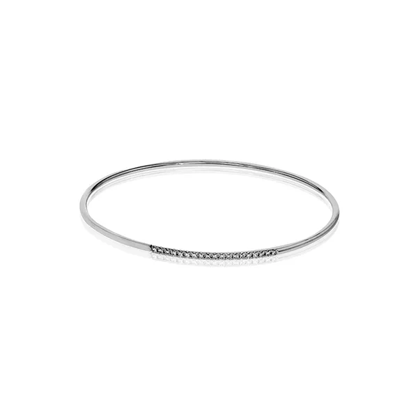 18k White Gold Bangle Bracelet Diamond Showcase Longview, WA