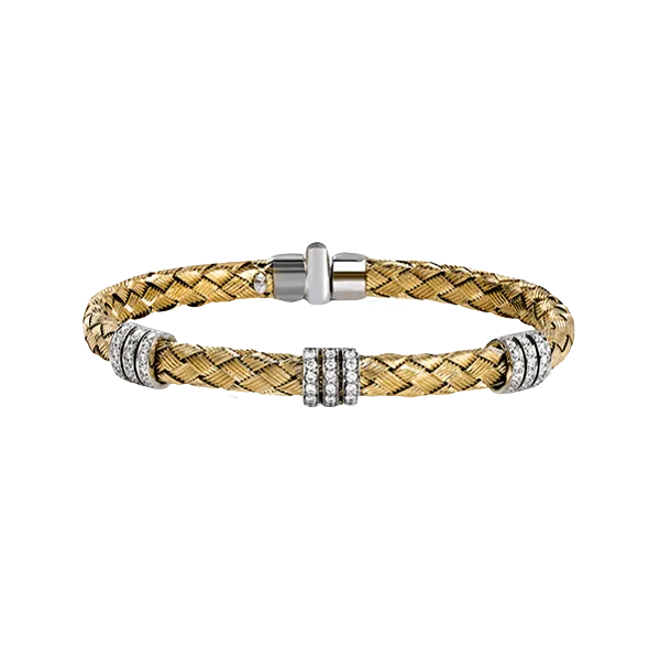 18k Two-tone Gold Bangle Bracelet Diamond Showcase Longview, WA