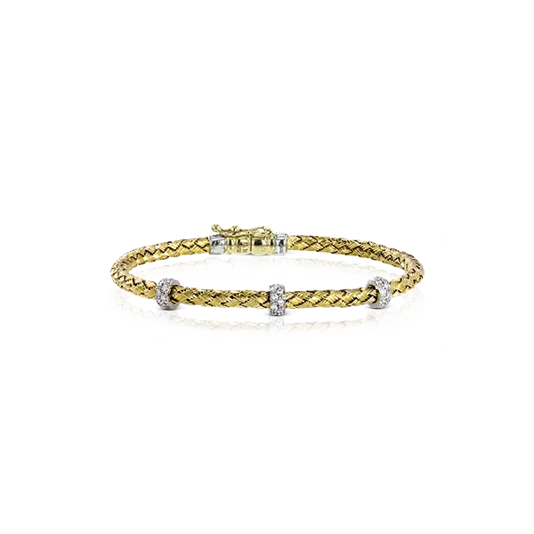 18k Two-tone Gold Bangle Bracelet Diamond Showcase Longview, WA