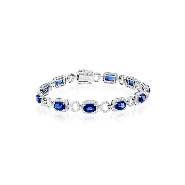 18k White Gold Gemstone Bracelet Almassian Jewelers, LLC Grand Rapids, MI