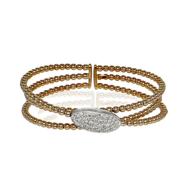 18k White & Rose Gold Bangle Bracelet Diamond Showcase Longview, WA