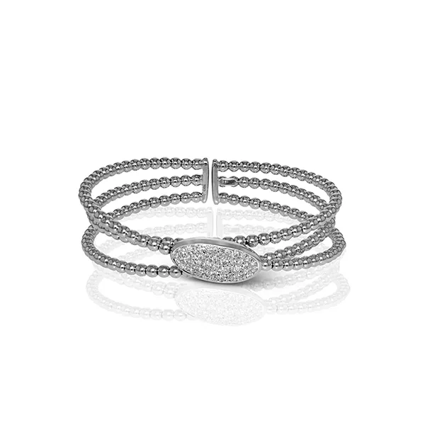 18k White Gold Bangle Bracelet Diamond Showcase Longview, WA