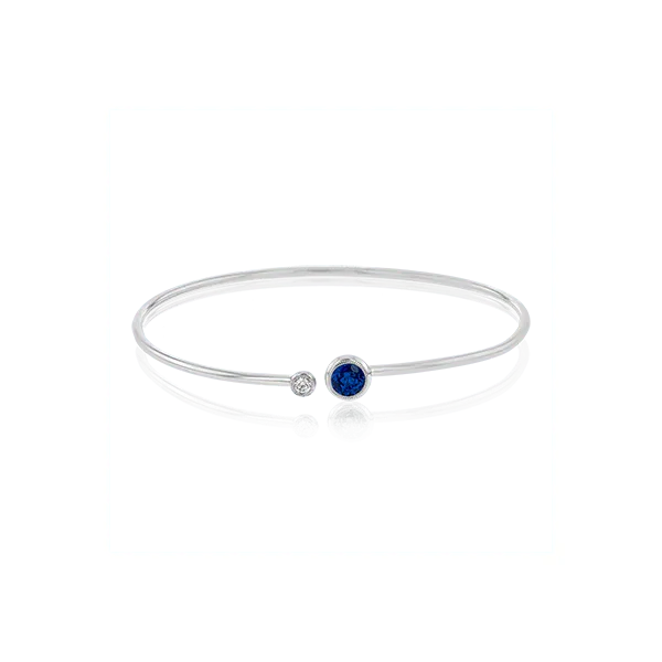 18k White Gold Gemstone Bangle Bracelet Almassian Jewelers, LLC Grand Rapids, MI