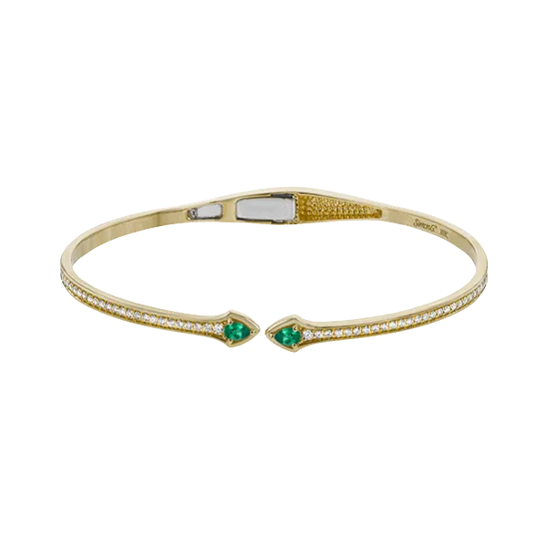 18k Yellow Gold Gemstone Bangle Bracelet Diamonds Direct St. Petersburg, FL