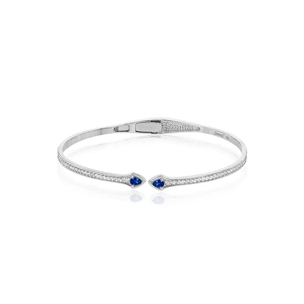 18k White Gold Gemstone Bangle Bracelet Diamond Showcase Longview, WA