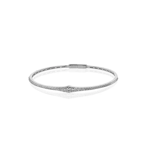 18k White Gold Bangle Bracelet Diamond Showcase Longview, WA
