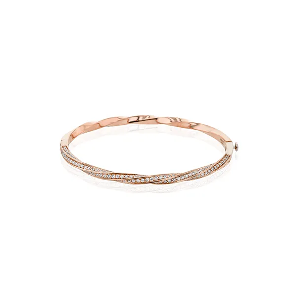 18k Rose Gold Bangle Bracelet Diamond Showcase Longview, WA