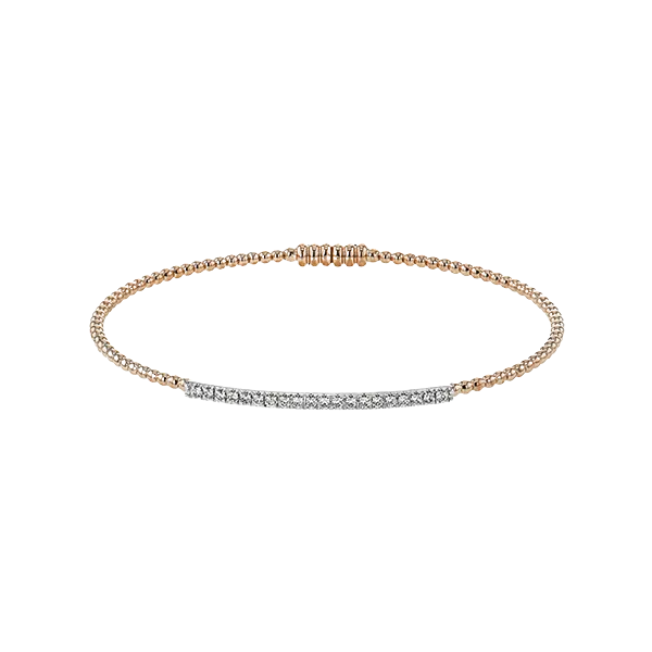 18k White & Rose Gold Bangle Bracelet Diamond Showcase Longview, WA