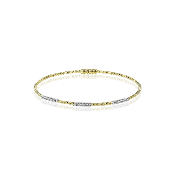 18k Two-tone Gold Bangle Bracelet Diamond Showcase Longview, WA