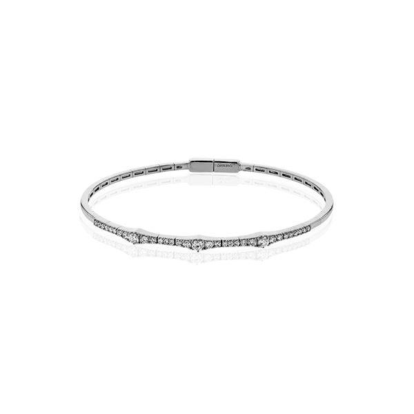 18k White Gold Bangle Bracelet Diamond Showcase Longview, WA