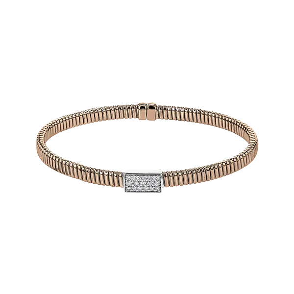 18k White & Rose Gold Bangle Bracelet Diamond Showcase Longview, WA