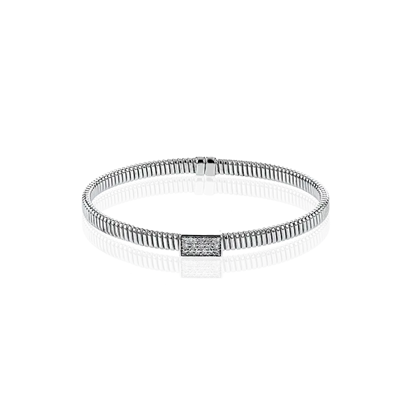 18k White Gold Bangle Bracelet Diamond Showcase Longview, WA