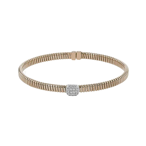 18k White & Rose Gold Bangle Bracelet Diamond Showcase Longview, WA