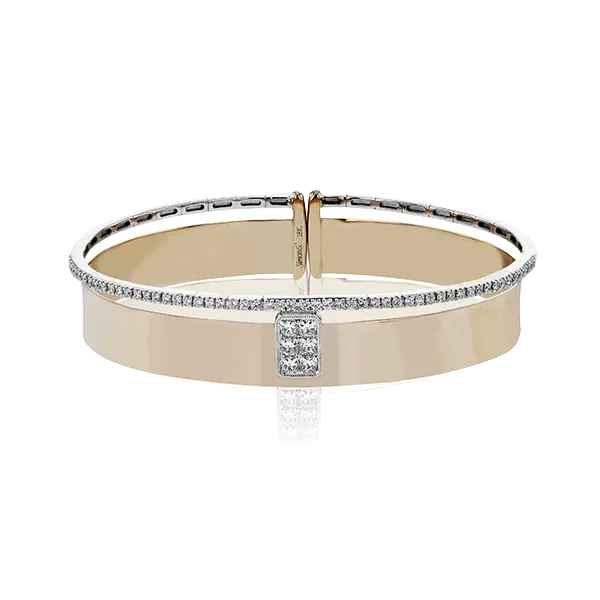 18k White & Rose Gold Bangle Bracelet Diamond Showcase Longview, WA