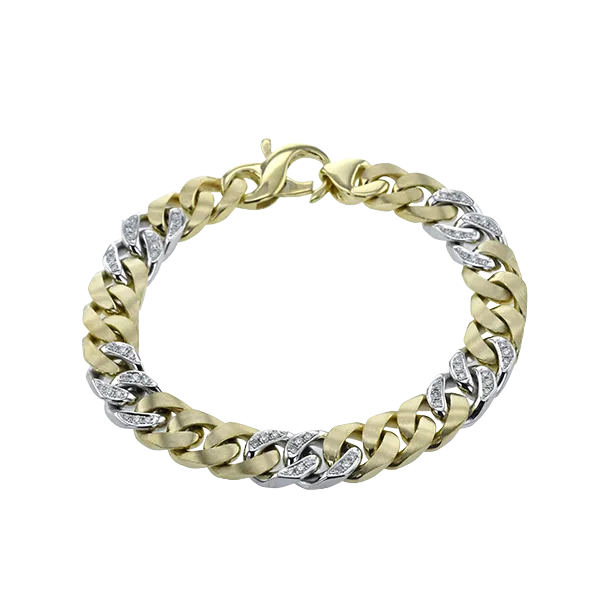 14k Two-tone Gold Men's Bracelet Diamond Showcase Longview, WA