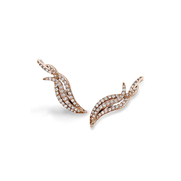 18k Rose Gold Diamond Earrings Diamond Showcase Longview, WA