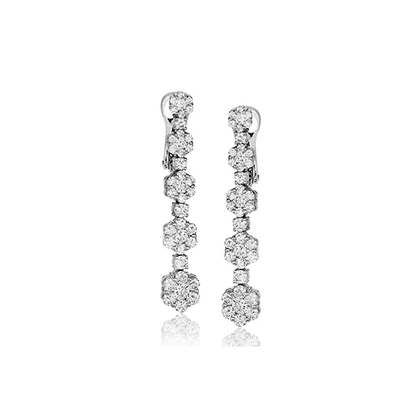 18k White Gold Diamond Earrings Diamond Showcase Longview, WA